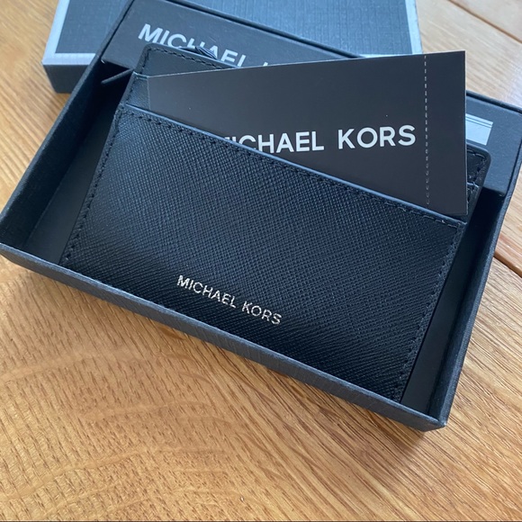 NWT authentic MK leather card wallet black - Picture 3 of 5